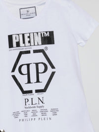 PP Monogram White Crewneck T-Shirt (Kids)