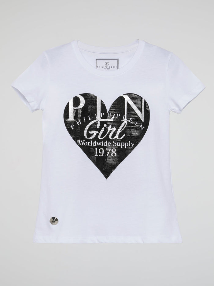 PLN Girl White Crewneck T-Shirt (Kids)