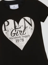 PLN Girl Black Crewneck T-Shirt (Kids)