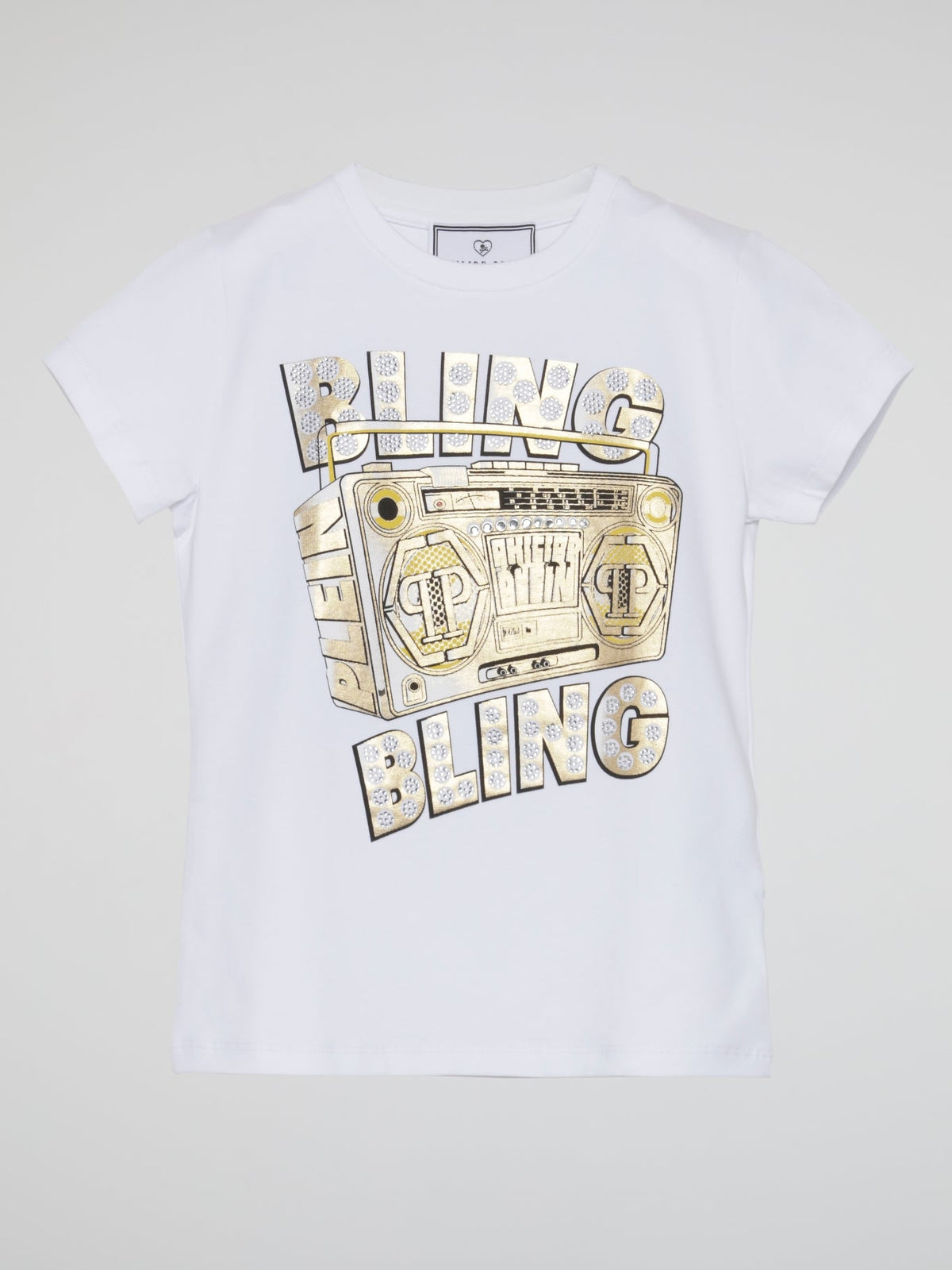 White Bling Round Neck T-Shirt (Kids)