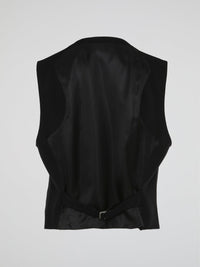 Black Leopard Print Vest