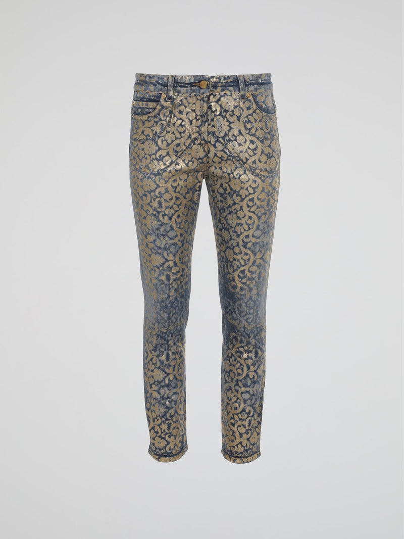 Baroque Print Jeans