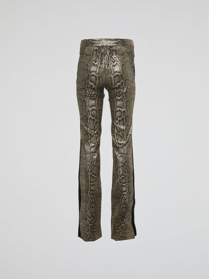 Snake Print Bootcut Pants