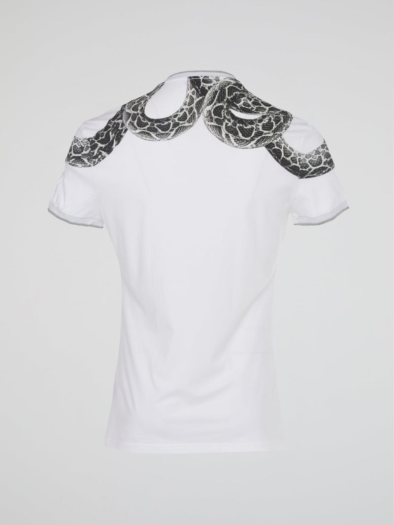 White Snake Print Undershirt