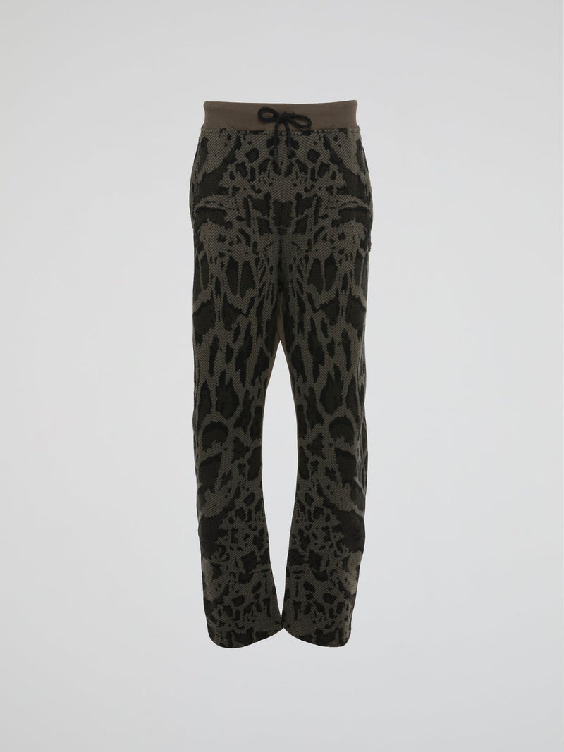 Olive Jacquard Trousers