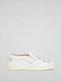 Plein Patch White Slip-On Sneakers (Kids)