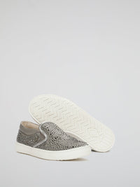 Metallic Studded Slip-On Sneakers (Kids)