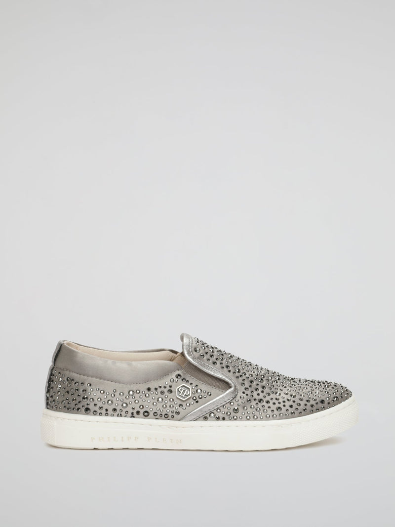 Metallic Studded Slip-On Sneakers (Kids)