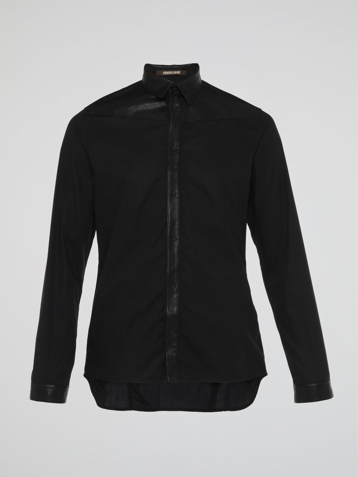 Black Leather Panel Shirt