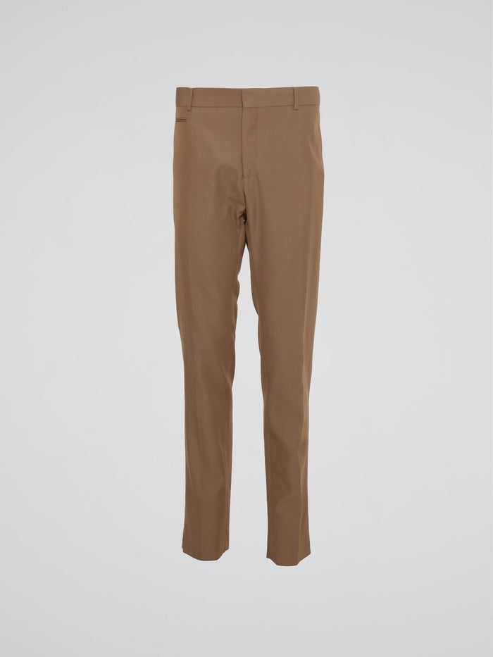 Brown Slim Fit Suit Pants