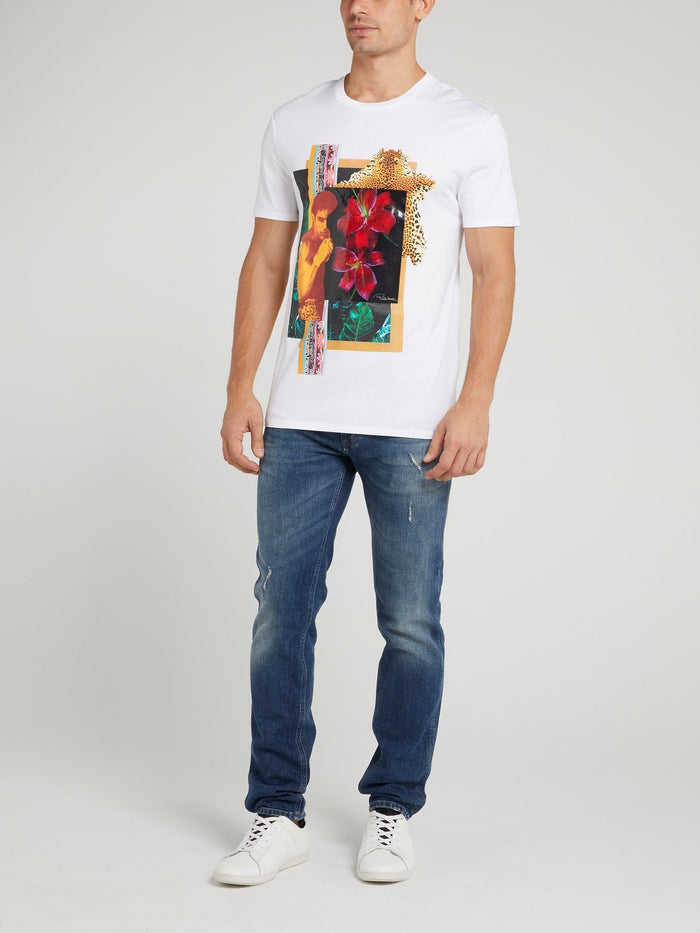 White Graphic Print T-Shirt