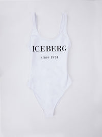 White One-Piece Logo Swimsuit