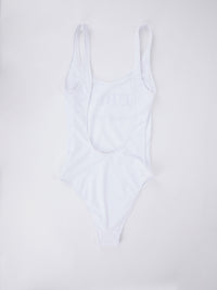 White One-Piece Logo Swimsuit