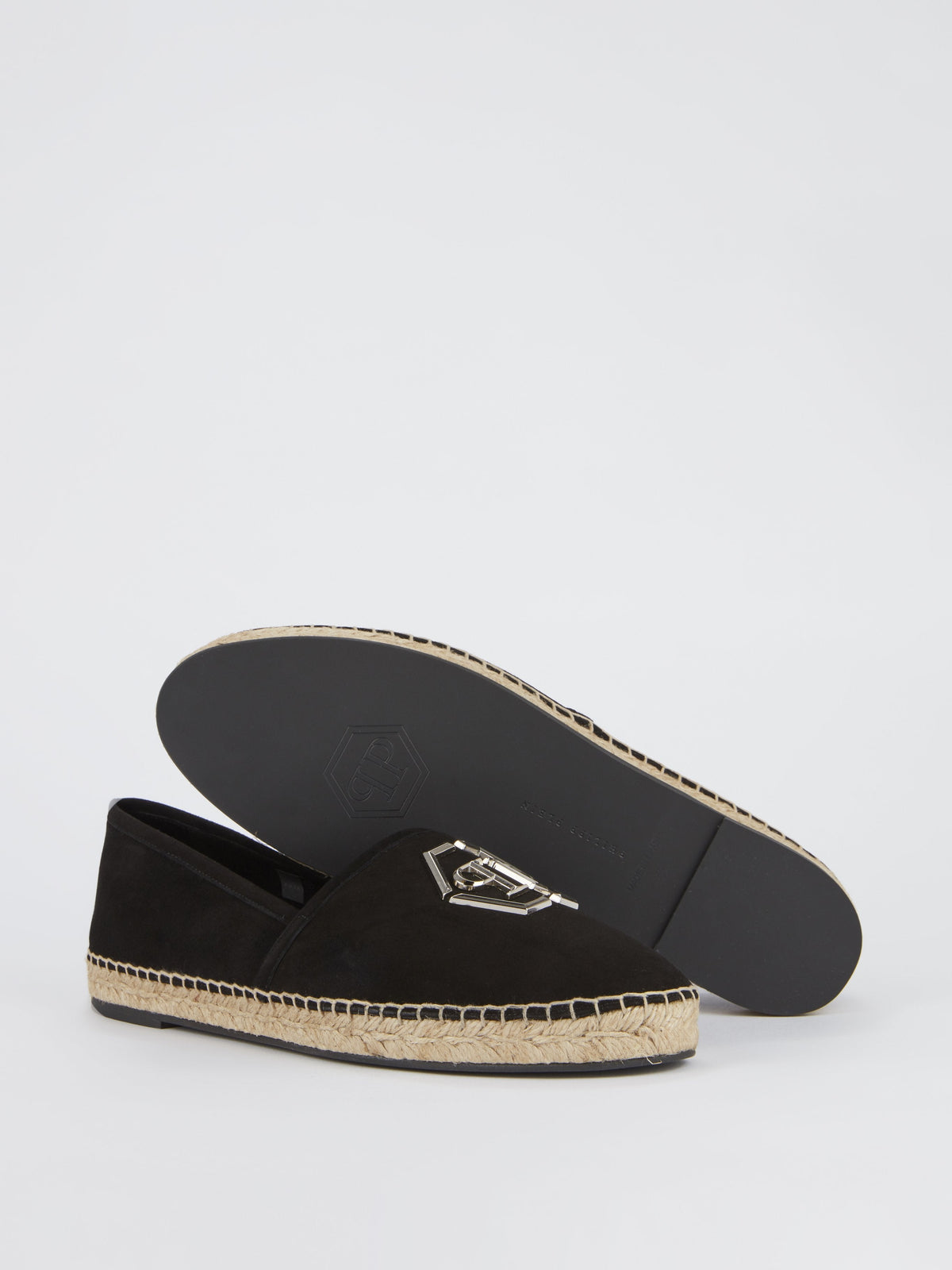 Black Monogram Embellished Espadrilles